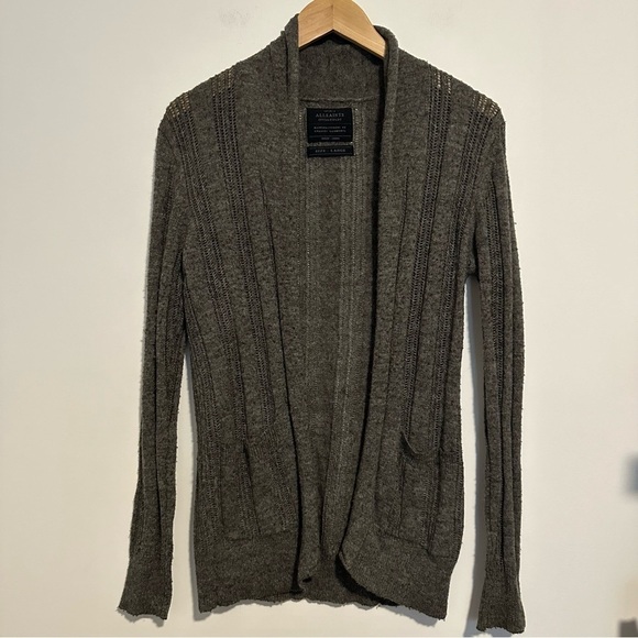 All saints spitalfeilds gray knit cardigan sweater wool & Alpaca - Picture 1 of 9